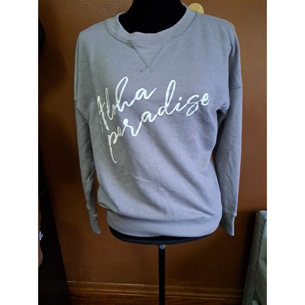 Jaxsea Reversible Sweatshirt Women’s Sz Md Aloha Paradise Gray Comfort